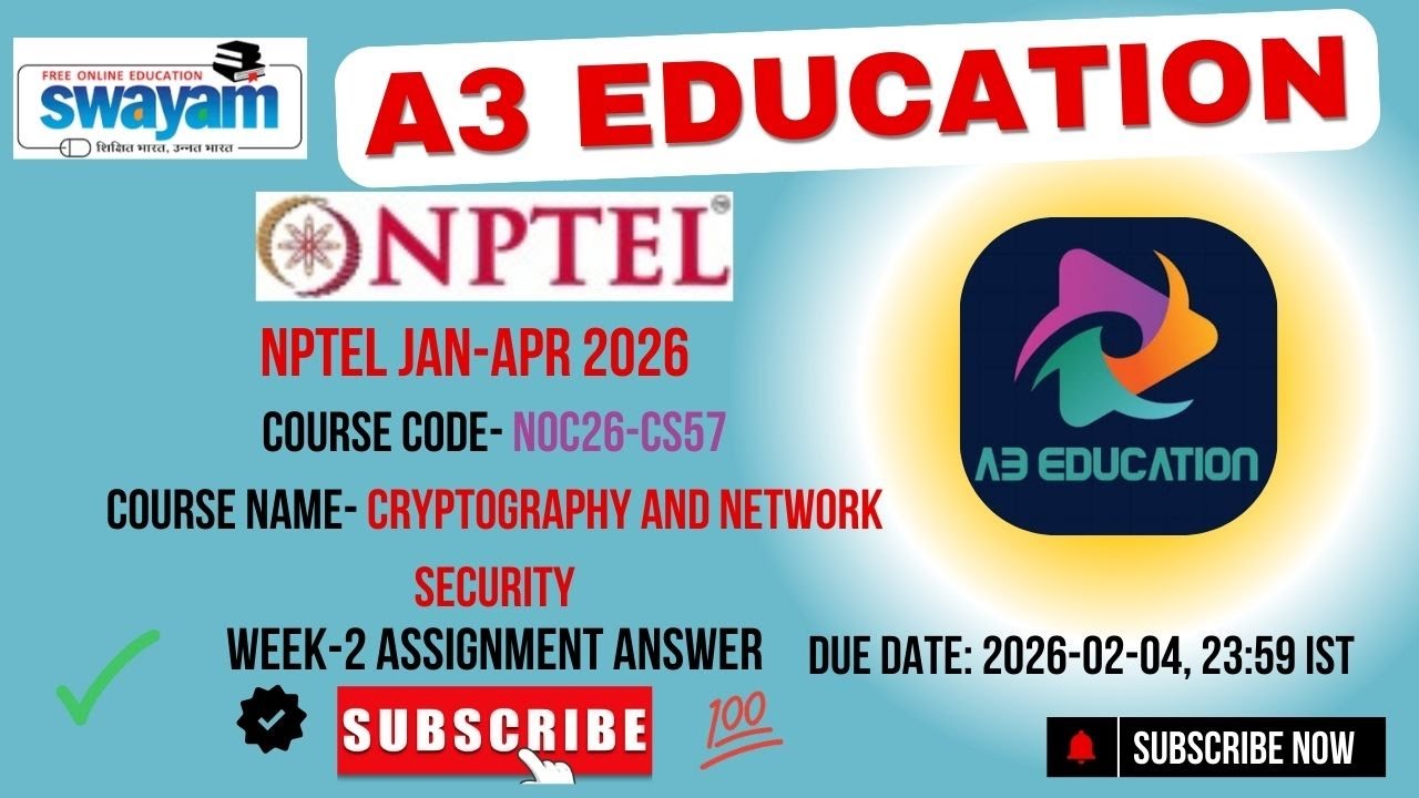 NPTEL Cryptography and Network Security Week 2 Assignment Answers | noc26-cs57