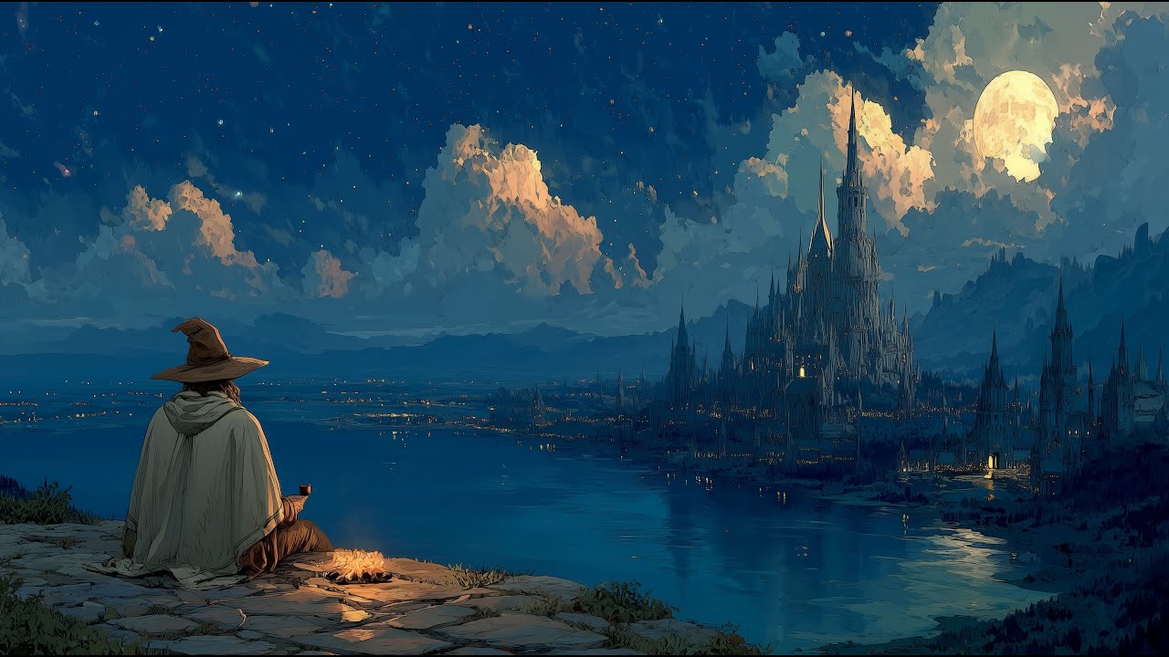 Fantasy Ambient Music | Calm Medieval City by the Water for Relaxation