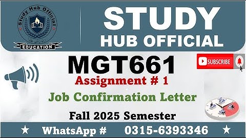 MGT661 Assignment 1 solution 2025 #mgt661 #vu