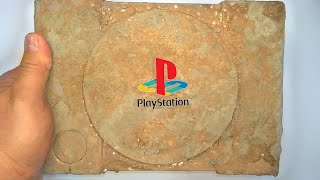 Восстановление оригинальной PlayStation (PS1) (с пятнами цемента) - Реставрация и ремонт винтажной к