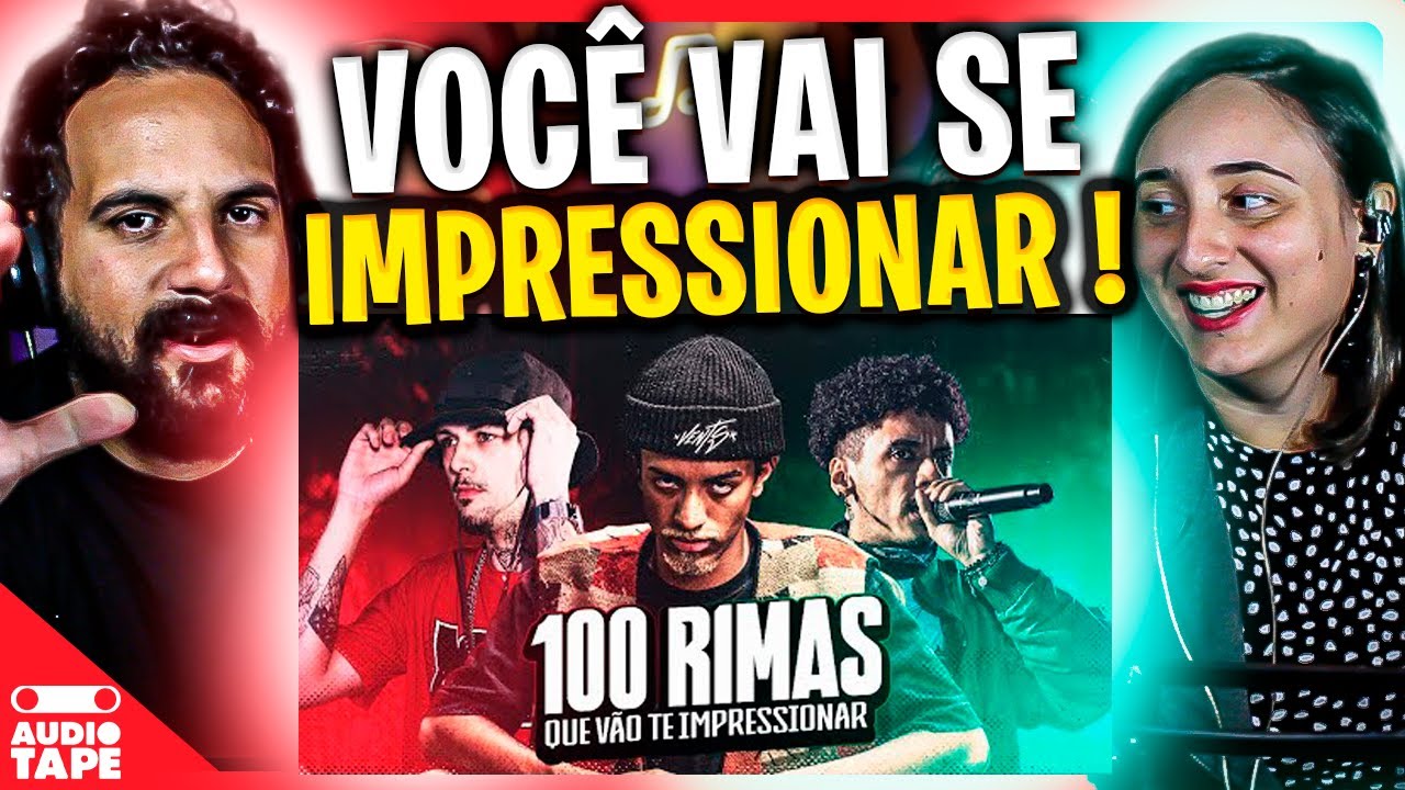 100 RIMAS QUE VÃO TE IMPRESSIONAR! 💥 |  AUDIO TAPE REACT