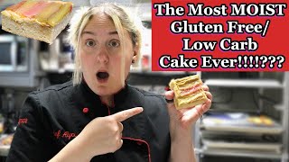 The Softest Low Carb/High Protein Cake Recipe Ever- Nut Free Rhubarb Upside-Down Cake