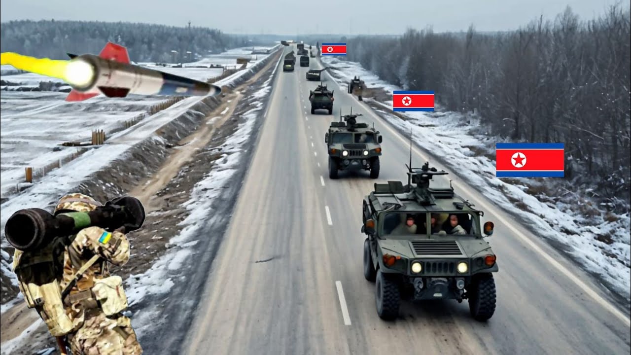 direct hit! ukrainian snipers chase north korean military vehicle convoy with ambush - ARMA 3