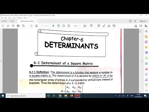 Determinants Chapter 6