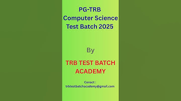 PG TRB Computer Science Test Batch 2025