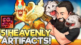 5 Heavenly - How Many Artifact and Support Items Can I Get? | TFT Inkborn Fables | Teamfight Tactics