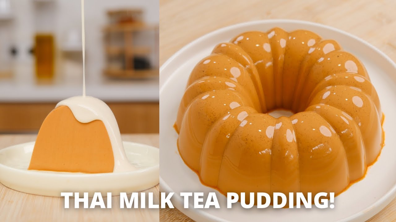 THAI MILK TEA PUDDING! SO GOOD! - YouTube