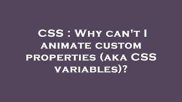 CSS : Why can