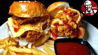 Kfc style  Crispy zinger burger  recipe || chicken burger recipe at home||crispy chicken burger