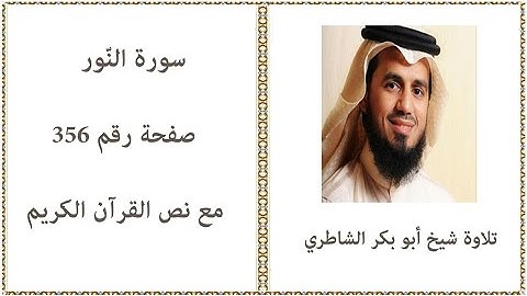 القرآن الكريم - صفحة رقم 356 - سورة النّور - تلاوة شيخ أبو بكر الشاطري