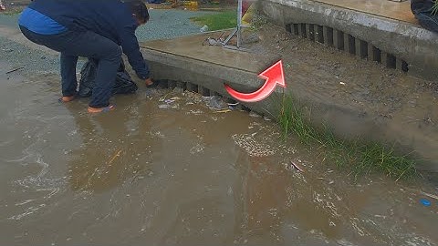 How to Remove garbage  that clogged water pipes culvert #cleaning #plastic #unclog