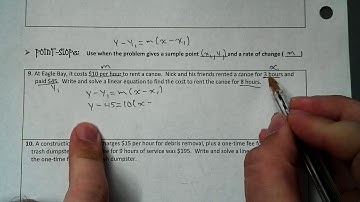 Linear Word Problems Point Slope Notes Part 1 (Day 2)