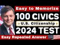 2024 random 100 civics test questionsdirect answers us citizenship interview  ciudadania americana