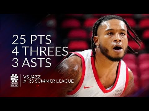 Cam Whitmore 25 pts 4 threes 3 asts vs Jazz 2023 Summer League