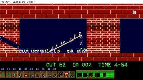 Lemmini - Lemmings Custom Level - Mining Through Walls