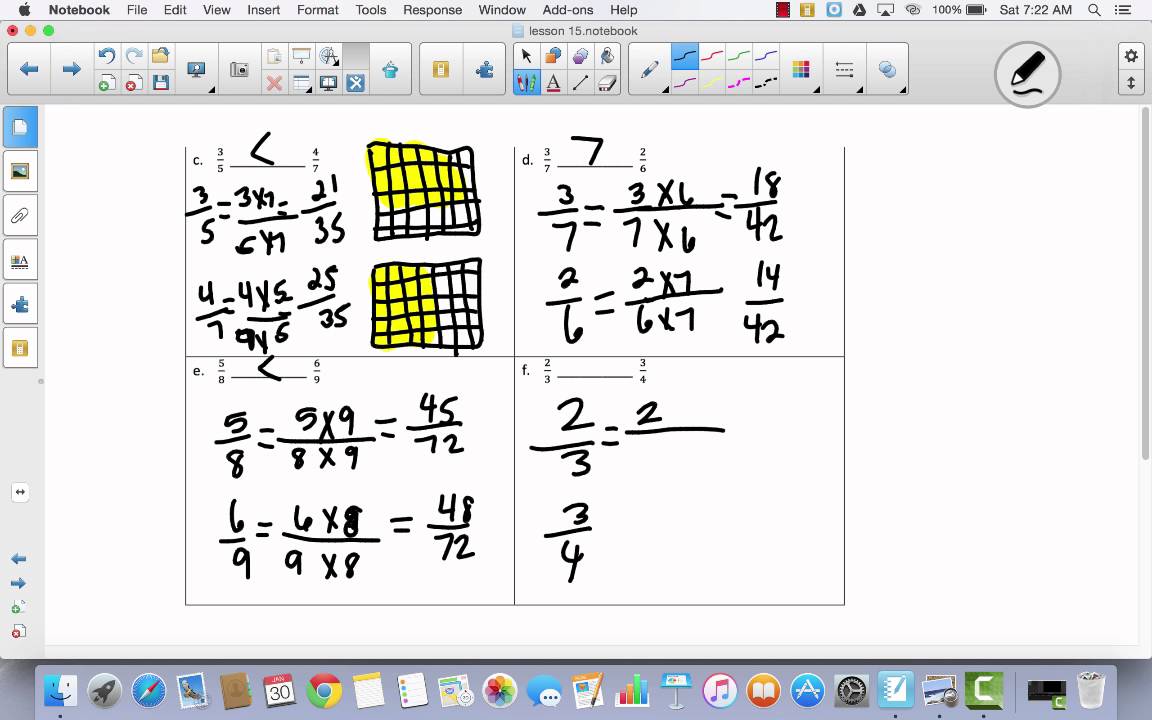 Module 5 lesson 15 compare fractions - YouTube
