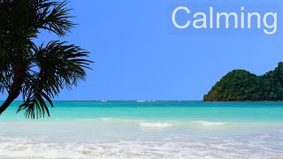 Ocean Meditation  Calm Sea and Soothing Ocean Waves Scene and Sounds - Sunny Tropical Beach