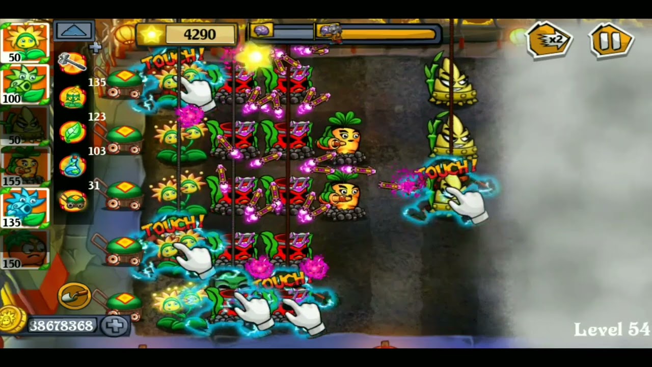 flower zombie war unlimited coin level 54 