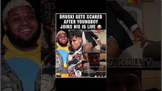 #DRUSKI GETS SCARED AFTER #NBAYOUNGBOY JOINS HIS IG LIVE ‼️😳