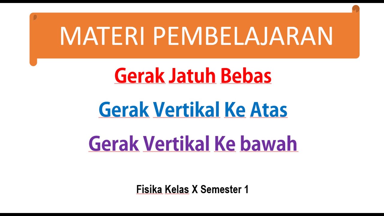 Materi Gerak Jatuh Bebas Dan Gerak Vertikal Atas Dan Bawah Gerak Kebebasan Fisika