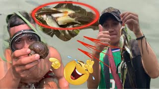 Caught fish in the nai soi river