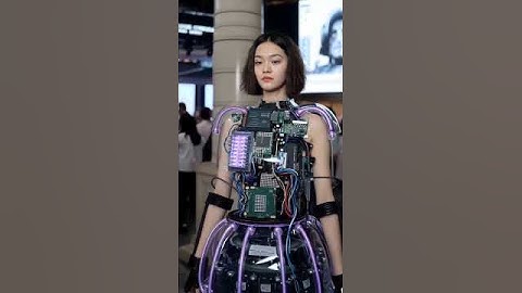 Realistic Female Robot With Visible Circuitry | Futuristic Tech Expo 2025 #shorts