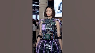 Realistic Female Robot With Visible Circuitry | Futuristic Tech Expo 2025 #shorts