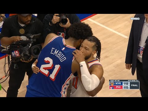 Joel Embiid shows love to Jalen Brunson after Knicks eliminate 76ers from playoffs