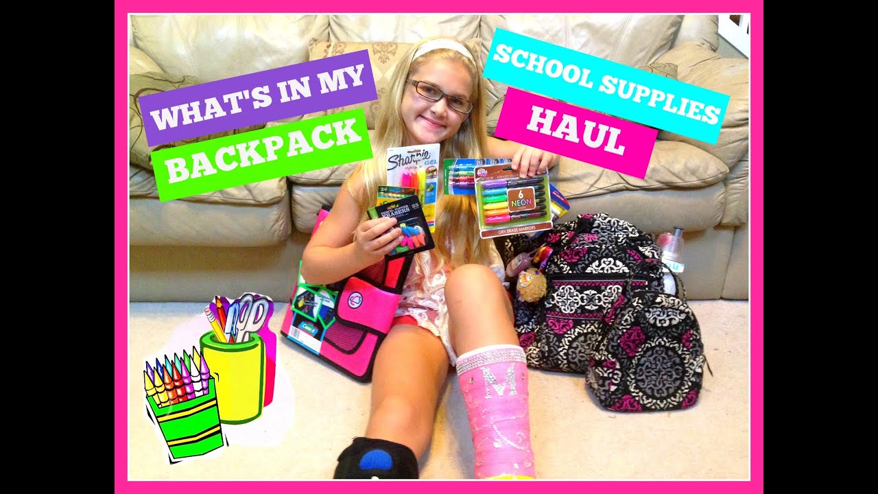 WHAT'S IN MY BACKPACK BACKTOSCHOOL SUPPLIES HAUL 2016 YouTube
