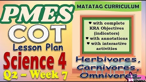 PMES COT Lesson Plan for Science 4 Quarter 2 Week 7 with Complete Indicators MATATAG Curriculum