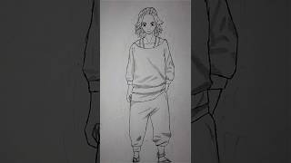 Mikey stickman anime drawing 😳 #shorts #mikey