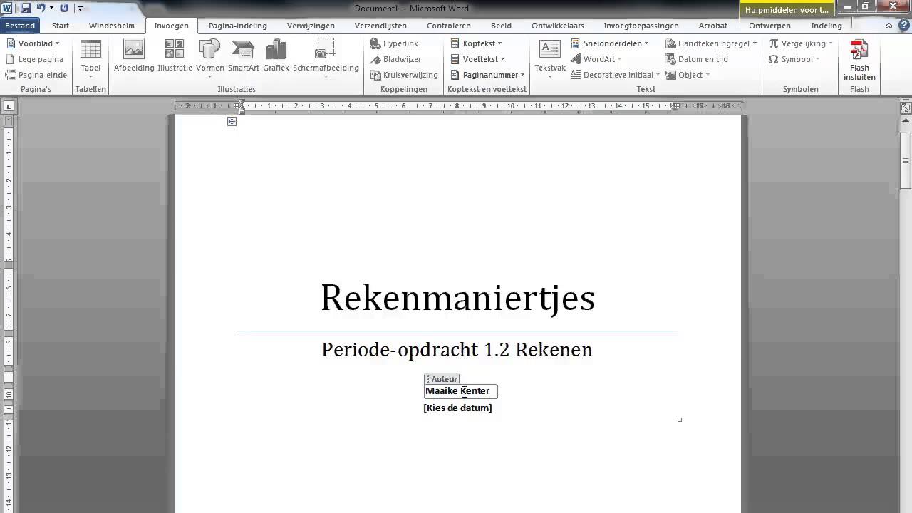 Voorblad Maken In Word 2010 - Youtube