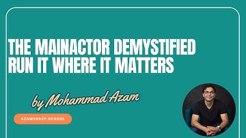 The MainActor Demystified: Run It Where It Matters