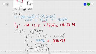 Engineering Science - ME4121 - FORCE VECTORS- Tutorial Sheet 1 - Q4 a TRIG