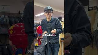 At a workshop in Ebisu, a Betty Smith craftsman helps you build your own pair of jeans by hand.