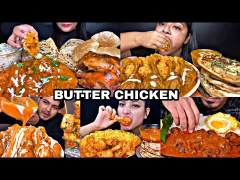 ASMR EATING BUTTER CHICKEN WITH NAAN, RICE, PANEER TIKKA | BEST INDIAN FOOD MUKBANG |Foodie India|