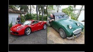 An original & un-restored austin healey mk 1 "frogeye" sprite
discovered alongside immaculate red ferrari 488 gtb at the closenberg,
a time-warp, colonial...