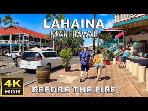 [4K HDR] Lahaina, Maui Walking Tour Before the Fire | 2023