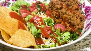 Taco Salad w/ Ground Turkey Making Taco Salad Using Ground Turkey Instead Of Beef