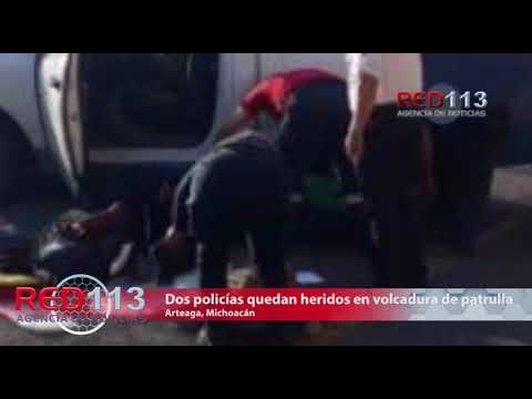 VIDEO Dos policías quedan heridos en volcadura de patrulla
