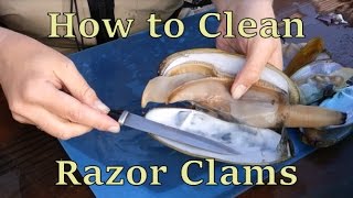 Cleaning ALASKA Razor Clams [Summer 2015-18]