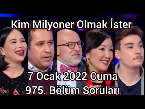 Kim Milyoner Olmak İster 7 Ocak 2022 975. Bölüm Soruları.