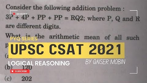 3P + 4P +PP +PP = RQ2 | Logical Reasoning| UPSC CSAT PYQ SERIES 2021 | CSAT FULL COURSE