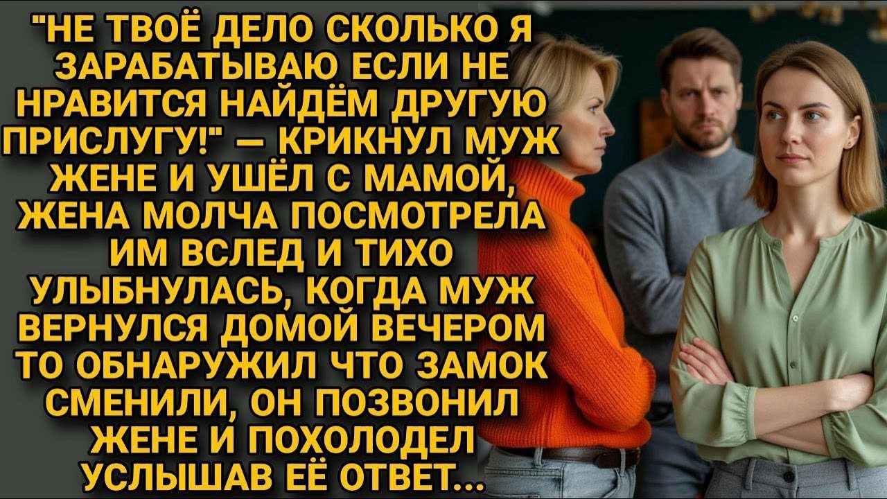 Жена молча улыбнулась когда муж назвал её прислугой. Вечером он узнал почему...