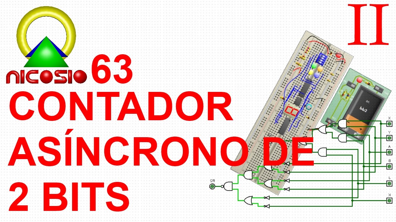 Circuitos digitales 63 --- Contador Asíncrono de 2 bits - YouTube