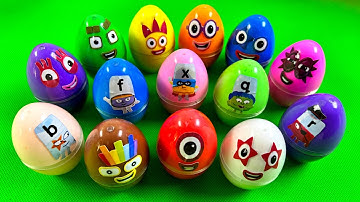 Looking for Numberblocks & Alphablocks CLAY Coloring With Mini Dinosaur Eggs! Satisfying Video, ASMR