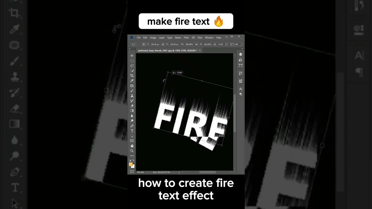 tutorial how to make fire text effect in                     