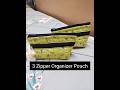 3 Pocket Multipurpose Organizer Pouch | Handmade Fabric Organizer | Travel &amp; Daily Use Pouch