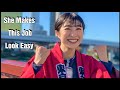 Cute Japanese Girl That Makes Manliest Job Look Easy