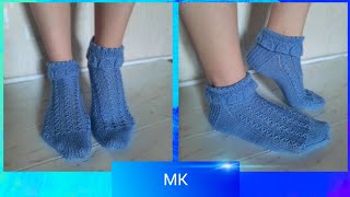 #носкиспицами  Мастер класс /красивые ажурные носки с рюшей
